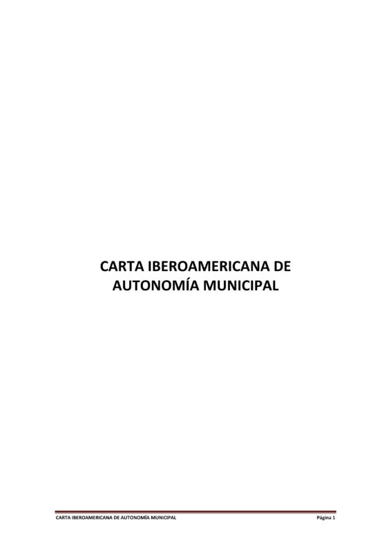 Carta Ibero-Americana de Autonomia Municipal