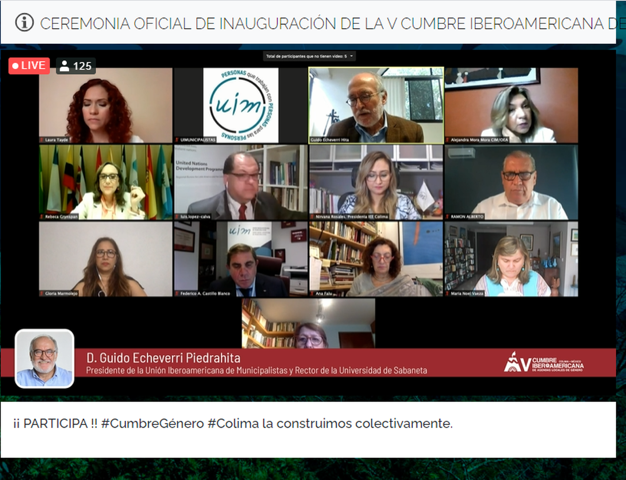 Inicia la V Cumbre Iberoamericana de Agendas Locales de Género