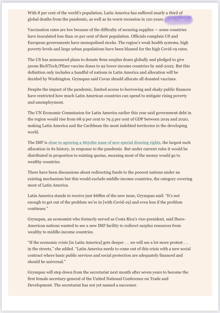 America Latina necesita urgentemente vacunas de países industrializados, advierte un máximo responsable