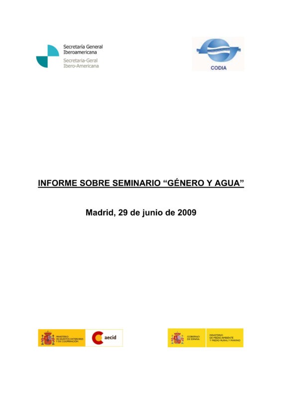 Informe sobre el seminario «Género y agua»